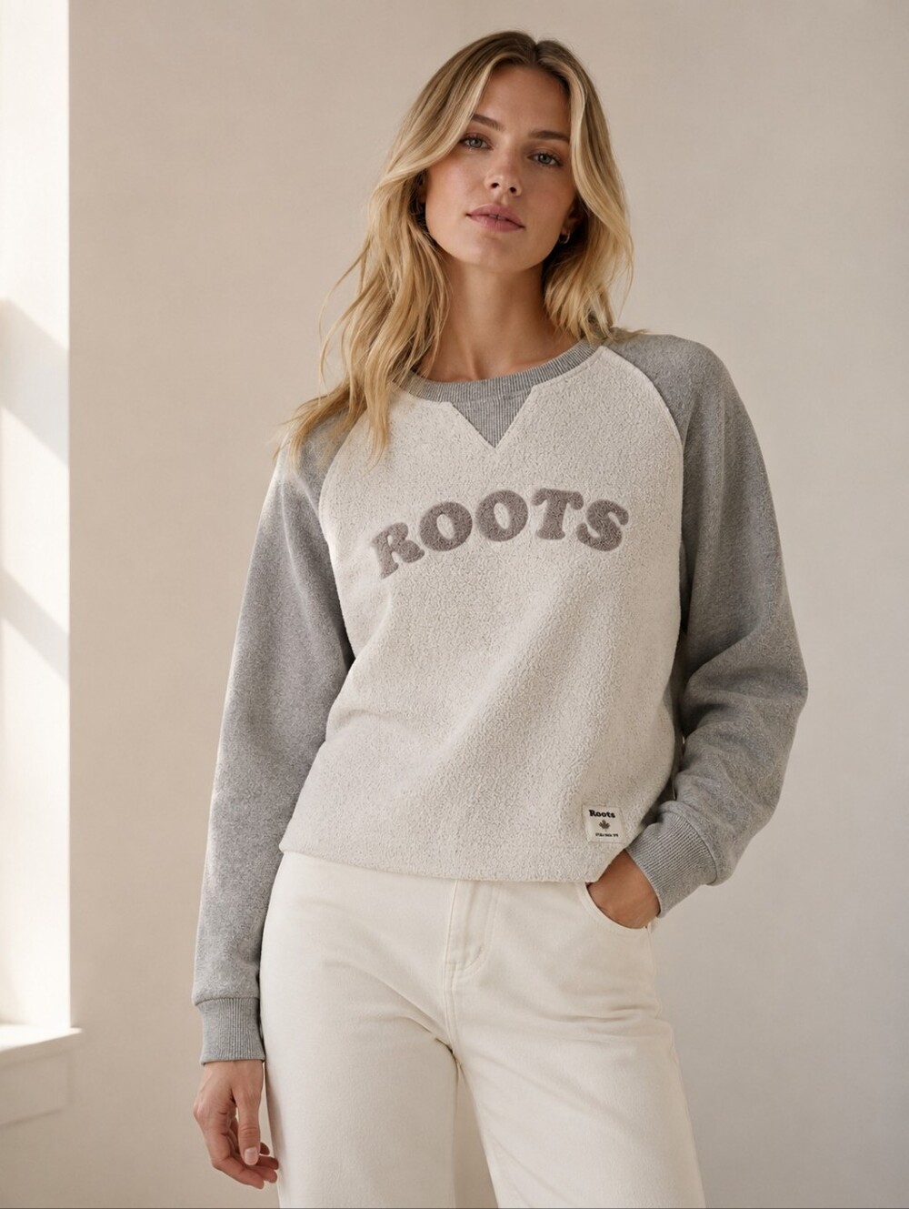 Roots Canada Cozy Raglan Sweatshirt Pullover – Size XL
